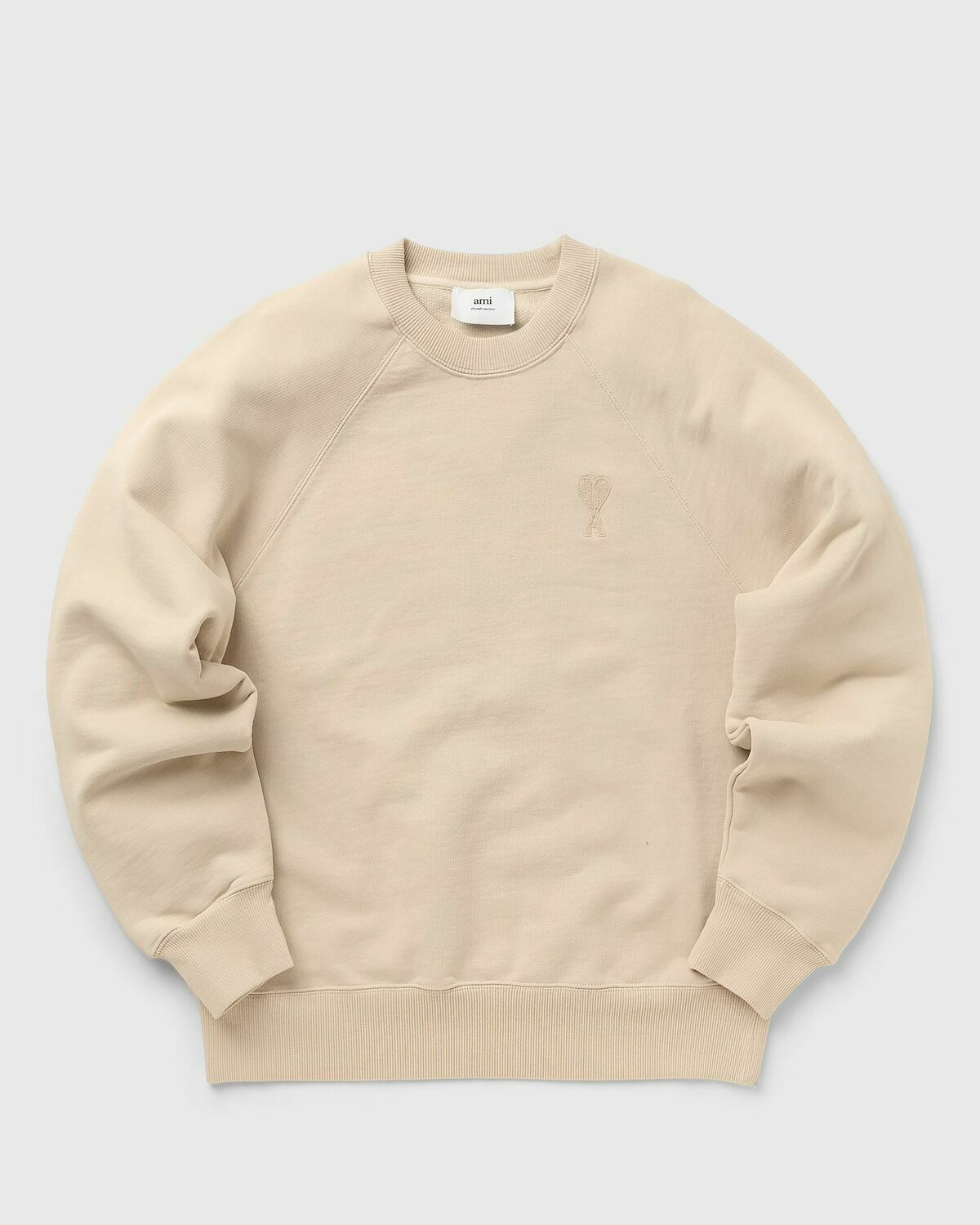 Ami Paris Tonal Ami De Coeur Sweatshirt Beige Sweatshirts AMI