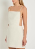 Calvin Klein Henrietta Open-back Canvas Mini Dress Off White