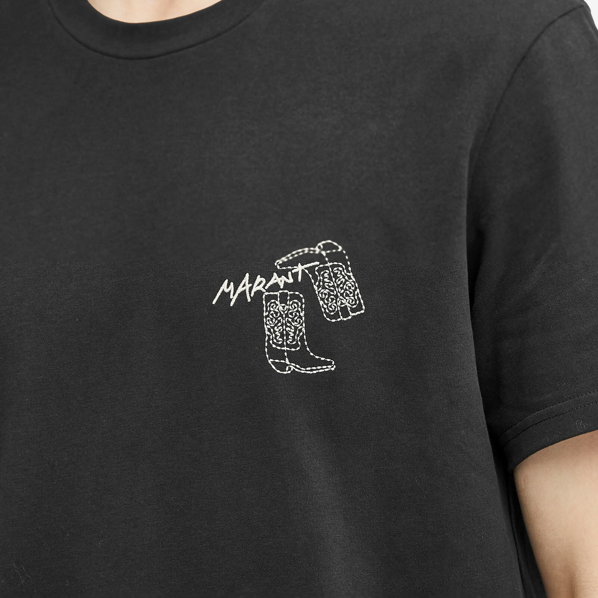 Isabel Marant Men's Honore Boots Logo T-Shirt in Black