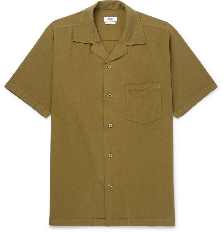 Photo: CMMN SWDN - Duncan Camp-Collar Garment-Dyed Slub Cotton Shirt - Men - Green