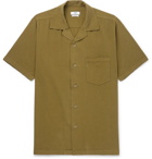 CMMN SWDN - Duncan Camp-Collar Garment-Dyed Slub Cotton Shirt - Men - Green