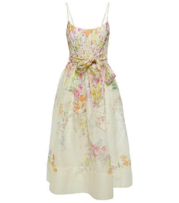 Photo: Zimmermann Natura floral linen and silk midi dress