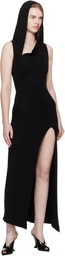 Mugler Black Hooded Sleeveless Maxi Dress
