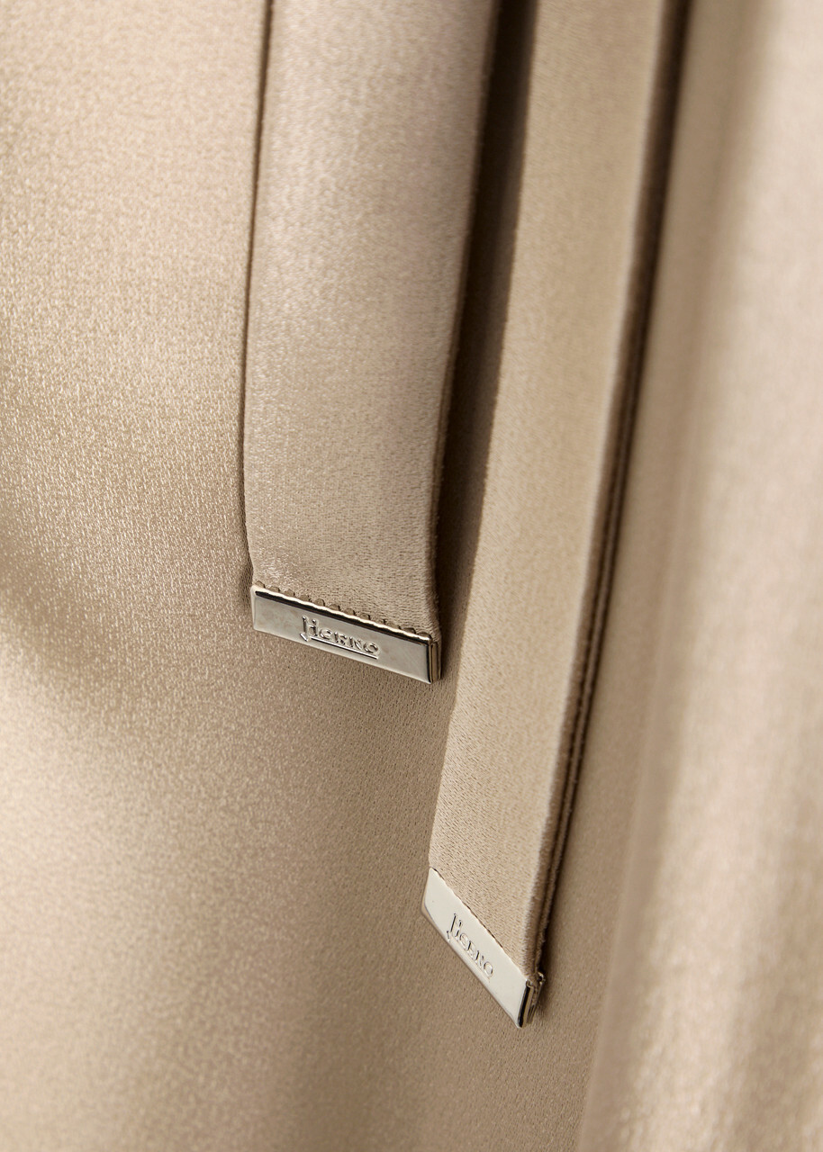 Herno Wrap-effect Satin Trousers Cream