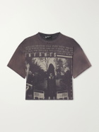 Enfants Riches Déprimés - Jeremy Distressed Printed Cotton-Jersey T-Shirt - Brown