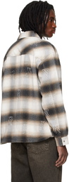 Represent White & Brown All Over Initial Flannel Shirt