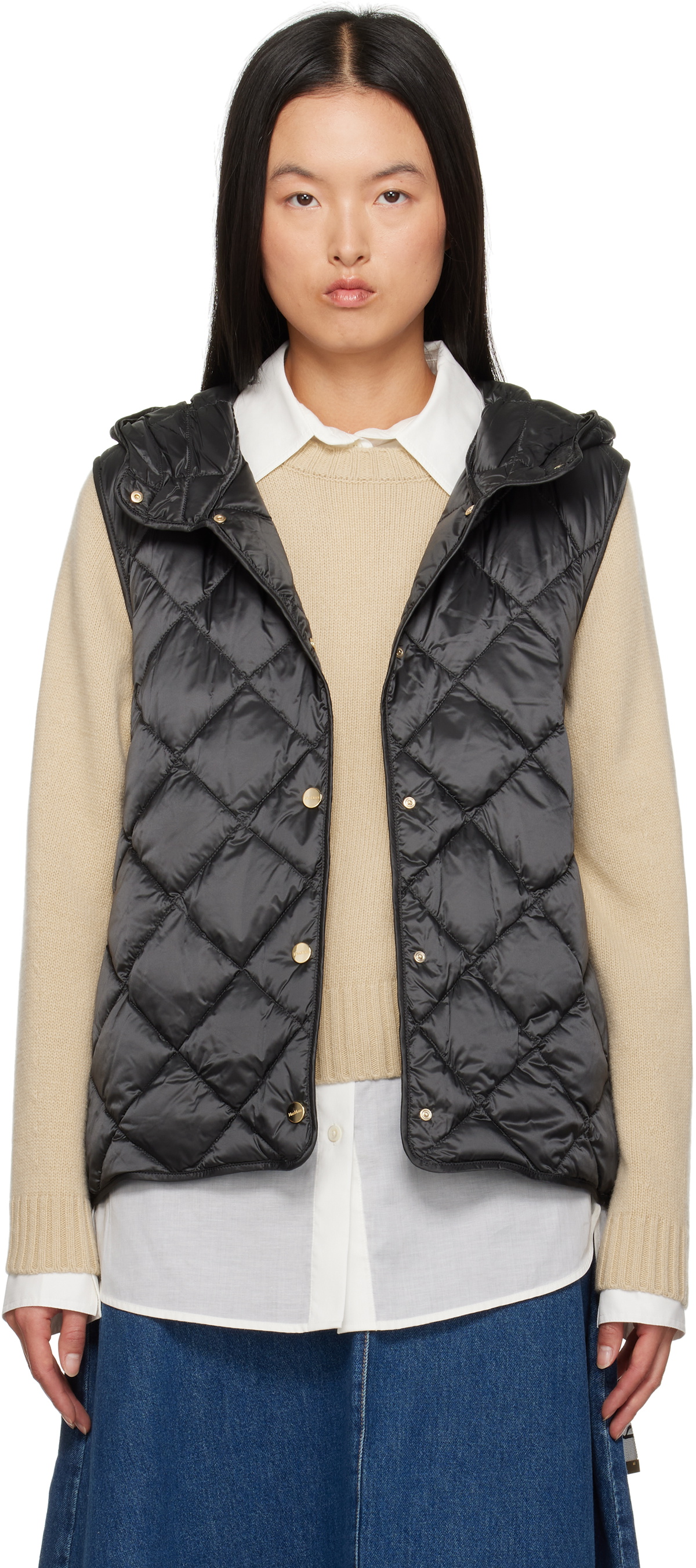 ダウンベスト Max Mara FW23 NYLON VEST. (2392960136600 116041) Max Mara The Cube Tregic technical canvas sleeveless jacket