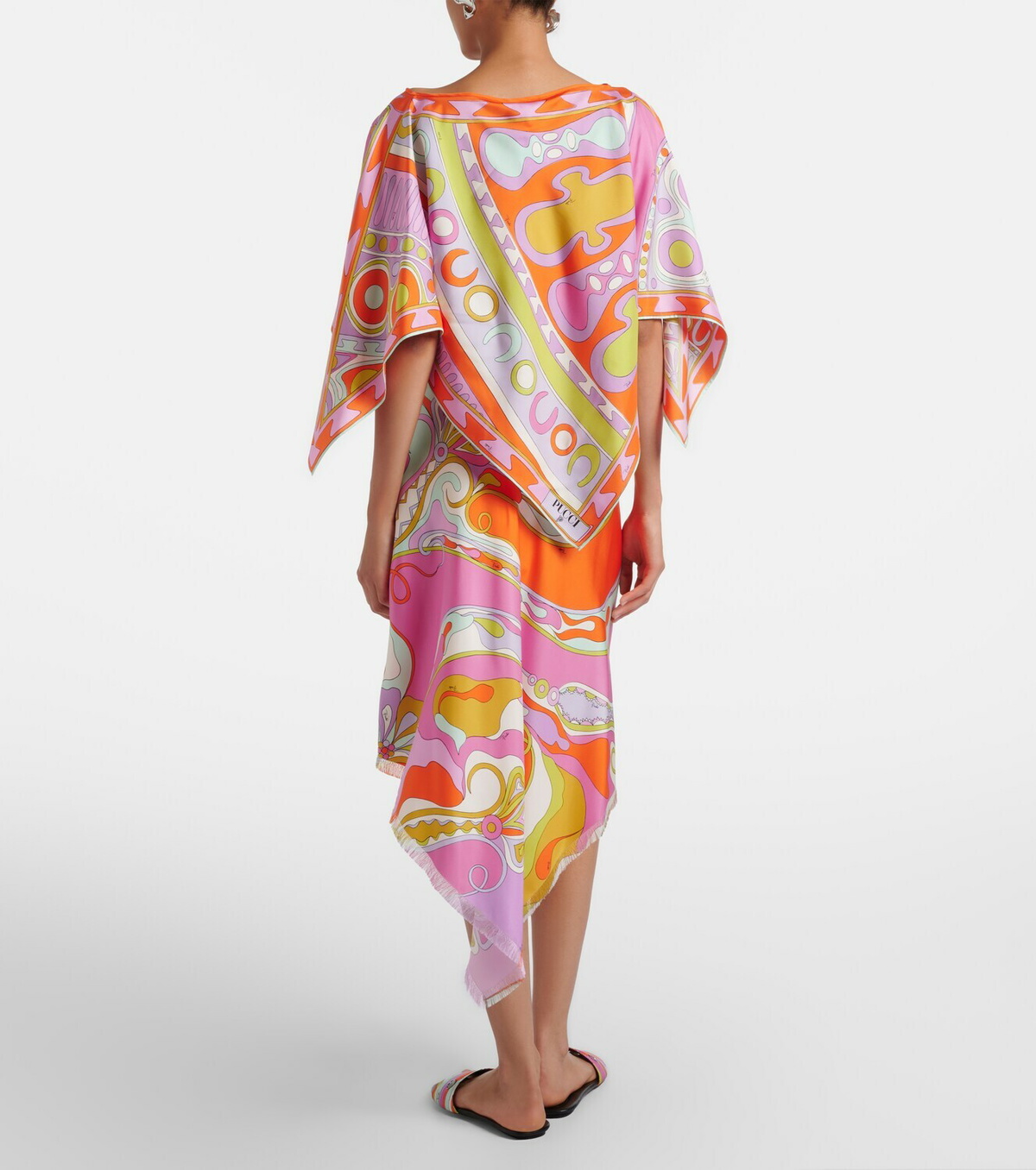 Pucci Orchidee silk twill midi skirt