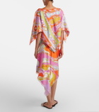 Pucci Orchidee silk twill midi skirt