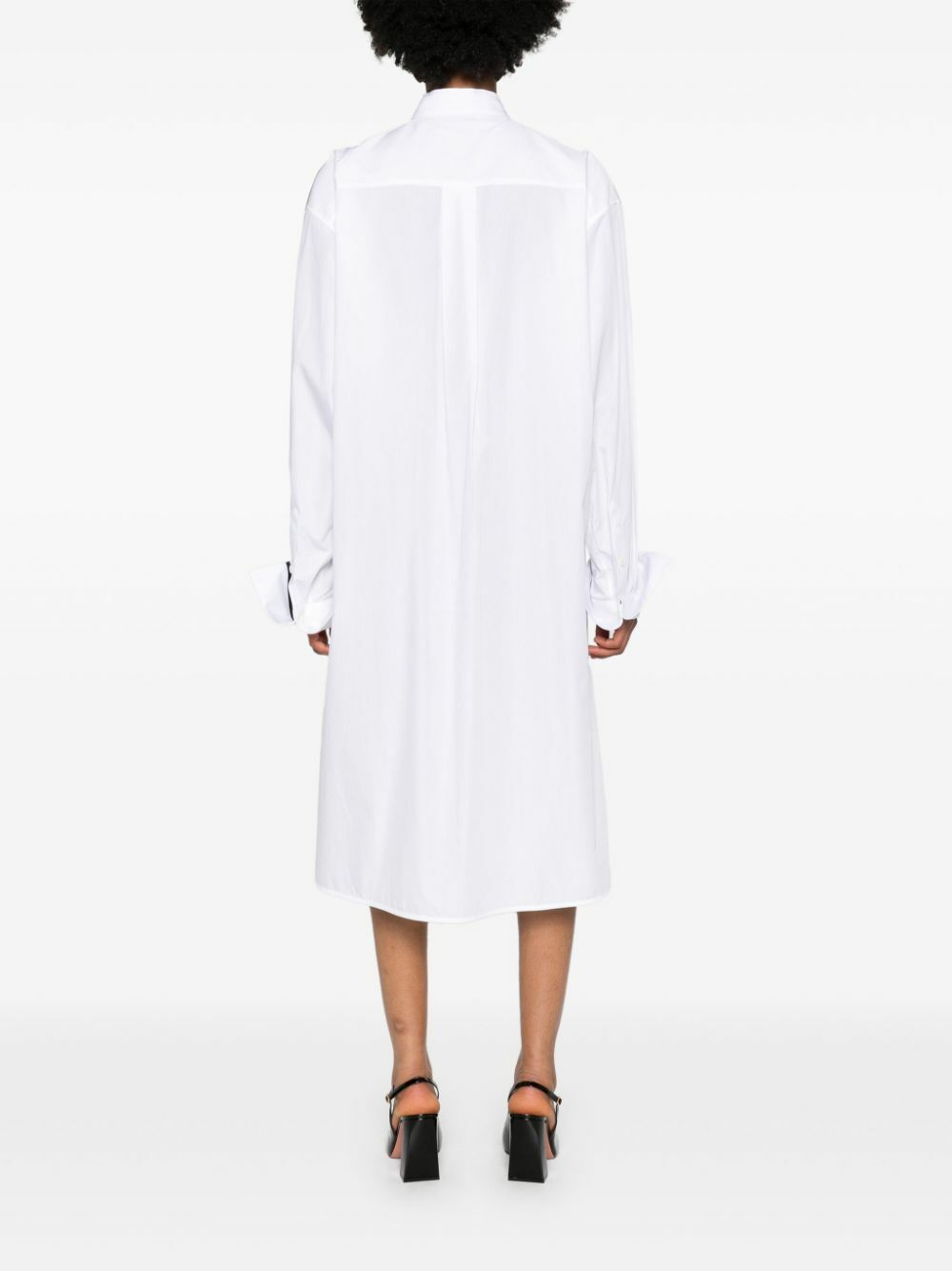 Peter Do White Side-Stripe Cotton Shirt Dress