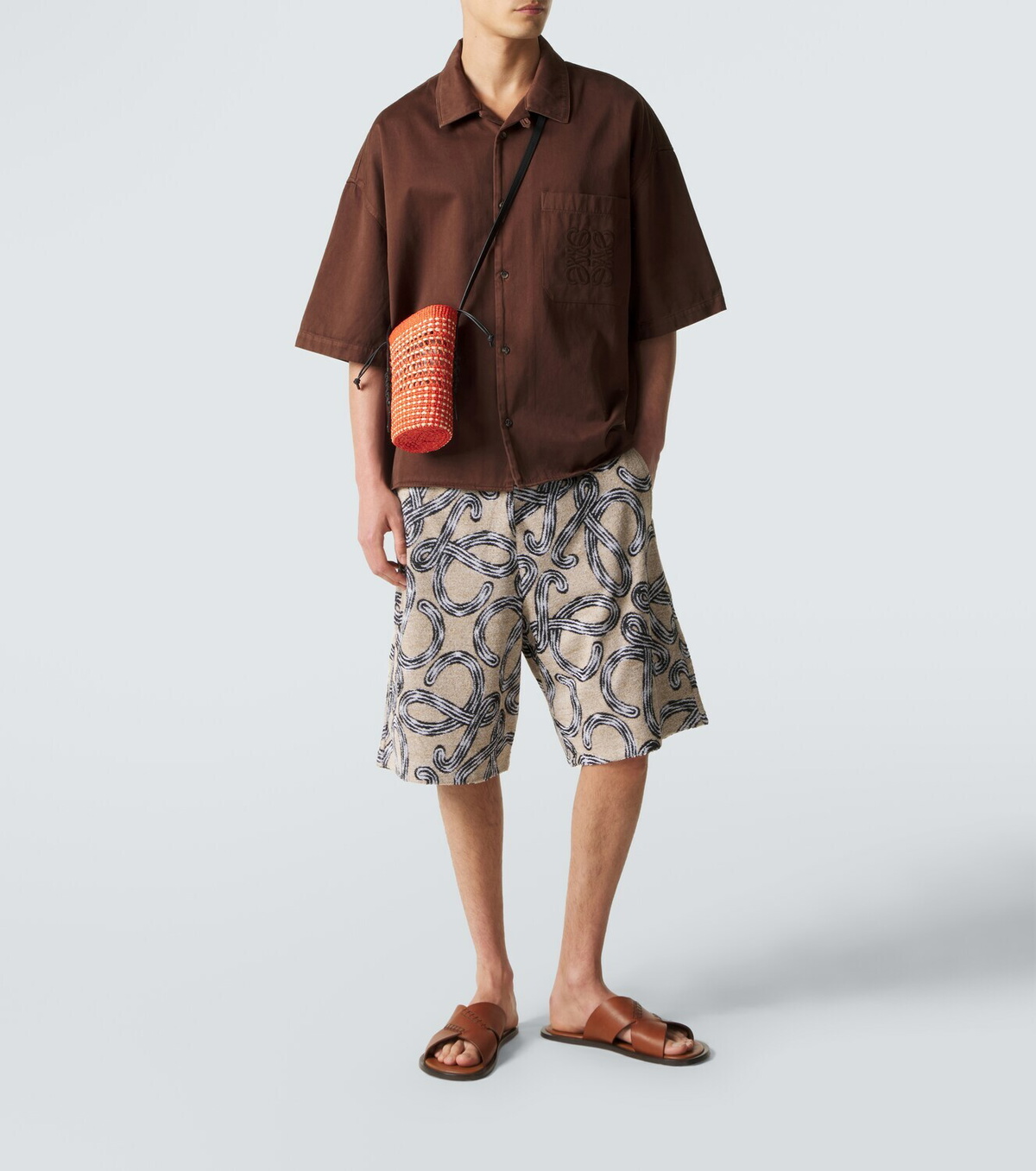 Loewe Paula's Ibiza cotton-blend terry Bermuda shorts