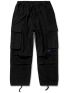 Story Mfg. - Peace Straight-Leg Organic Cotton Drawstring Cargo Trousers - Black