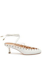 Chloe Ghilies Tie-up Leather Sandals White