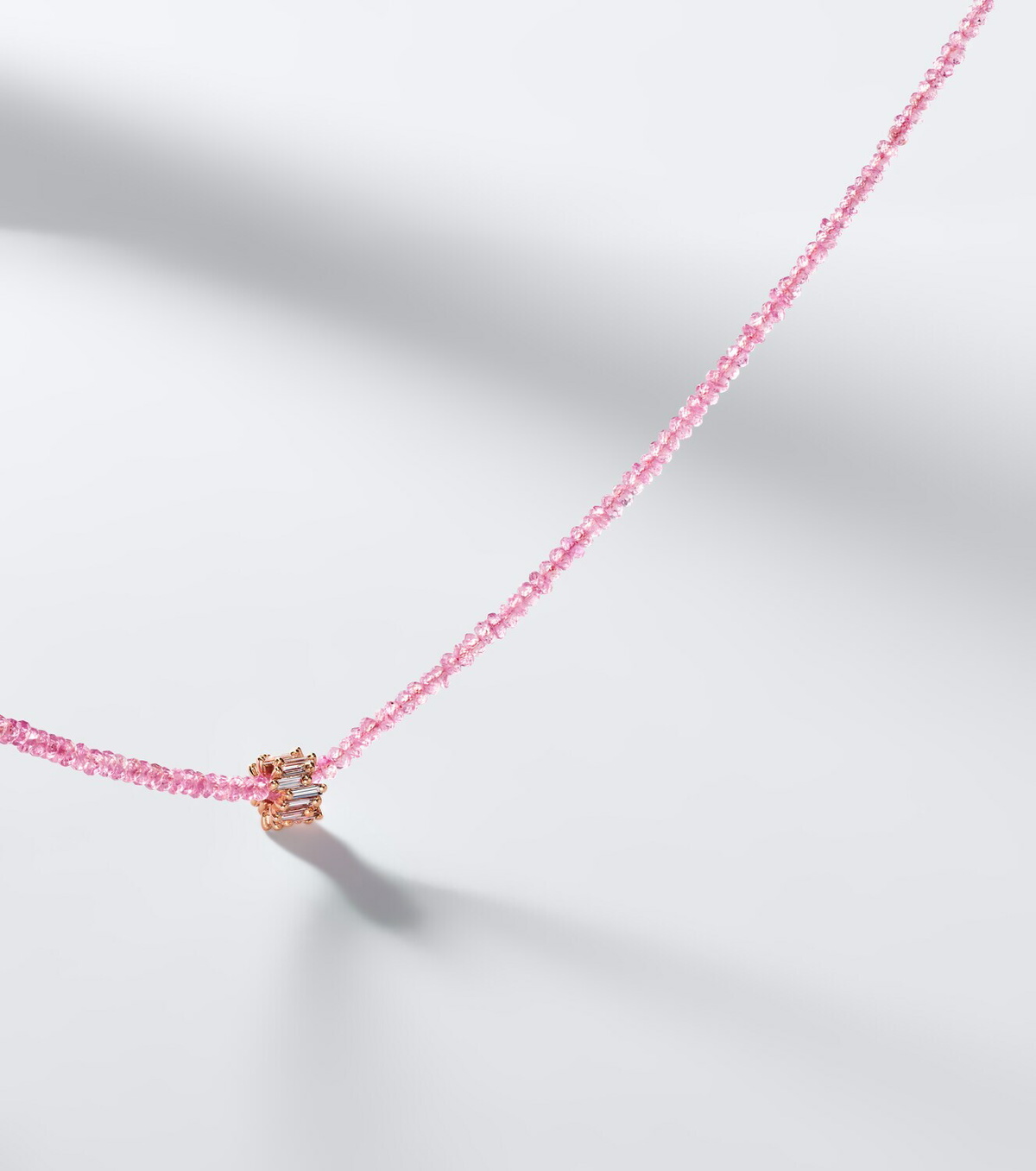 Suzanne Kalan Infinite 18kt rose gold beaded necklace with spinels and diamonds