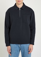 Boss Half-zip Cotton-blend Sweatshirt Navy