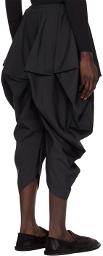 132 5. ISSEY MIYAKE Black Bubble Solid Trousers