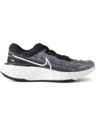 Nike Running - ZoomX Invincible Run Rubber-Trimmed Flyknit Running Sneakers - Black