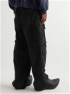 Balenciaga - Wide-Leg Cotton Cargo Trousers - Black