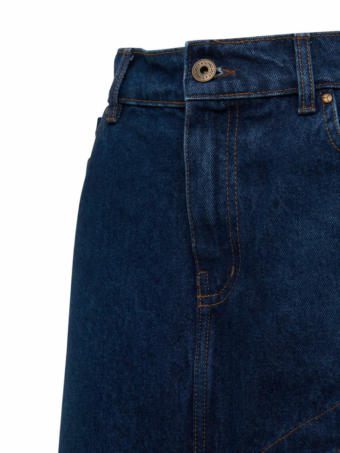 Y/PROJECT Asymmetric Slit Denim Midi Skirt