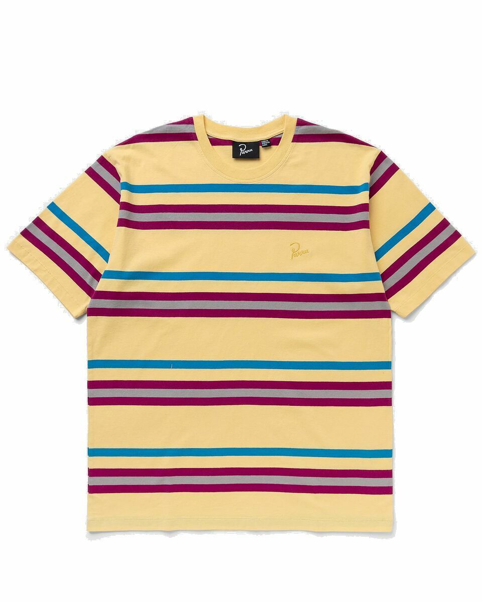 Photo: By Parra Stripeys T Shirt Multi|Yellow - Mens - Shortsleeves