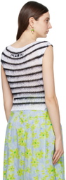 Marni White & Black Cap Sleeve Sweater