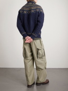 Beams Plus - Cable-Knit Wool Sweater - Blue
