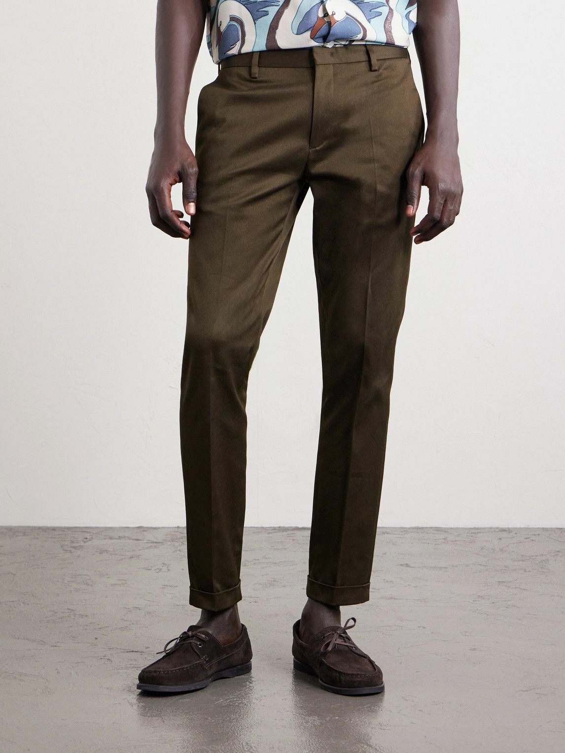 Paul Smith - Slim-Fit Cotton-Blend Twill Chinos - Brown