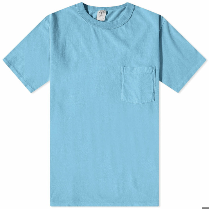 Photo: Velva Sheen Men's Pigment Dyed Pocket T-Shirt in Azure
