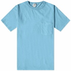 Velva Sheen Men's Pigment Dyed Pocket T-Shirt in Azure