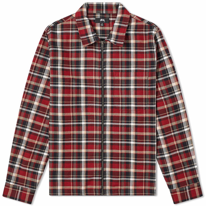 Photo: Stussy Classic Zip Up Plaid Shirt