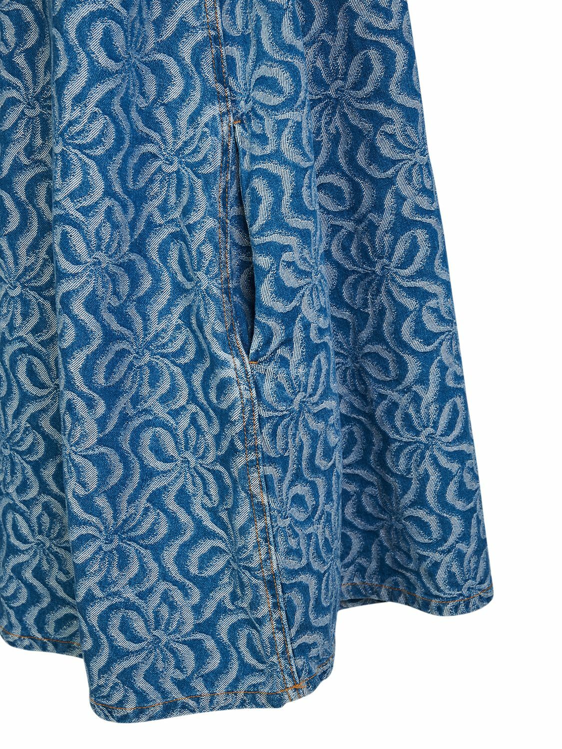GANNI - Jacquard Cotton Denim A-line Mini Dress GANNI