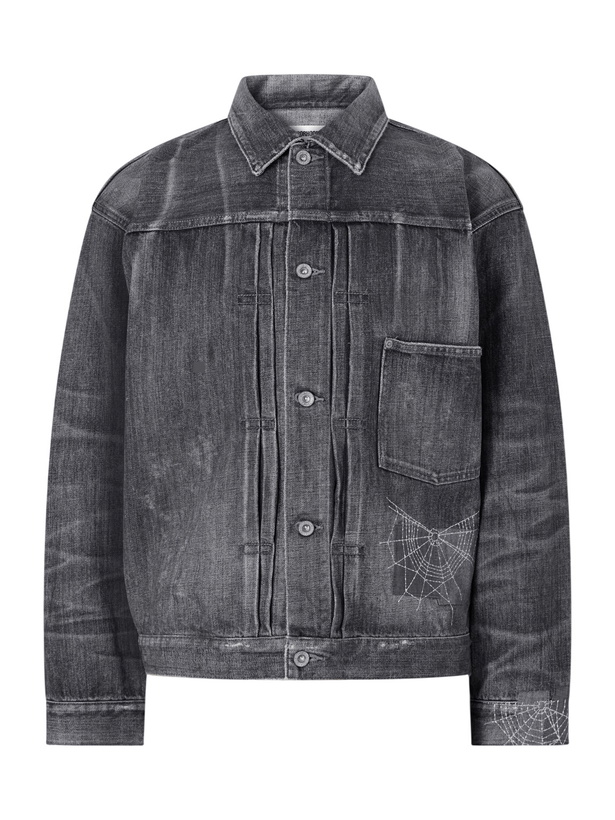 Photo: Neighborhood - Savage Embroidered Denim Jacket - Gray