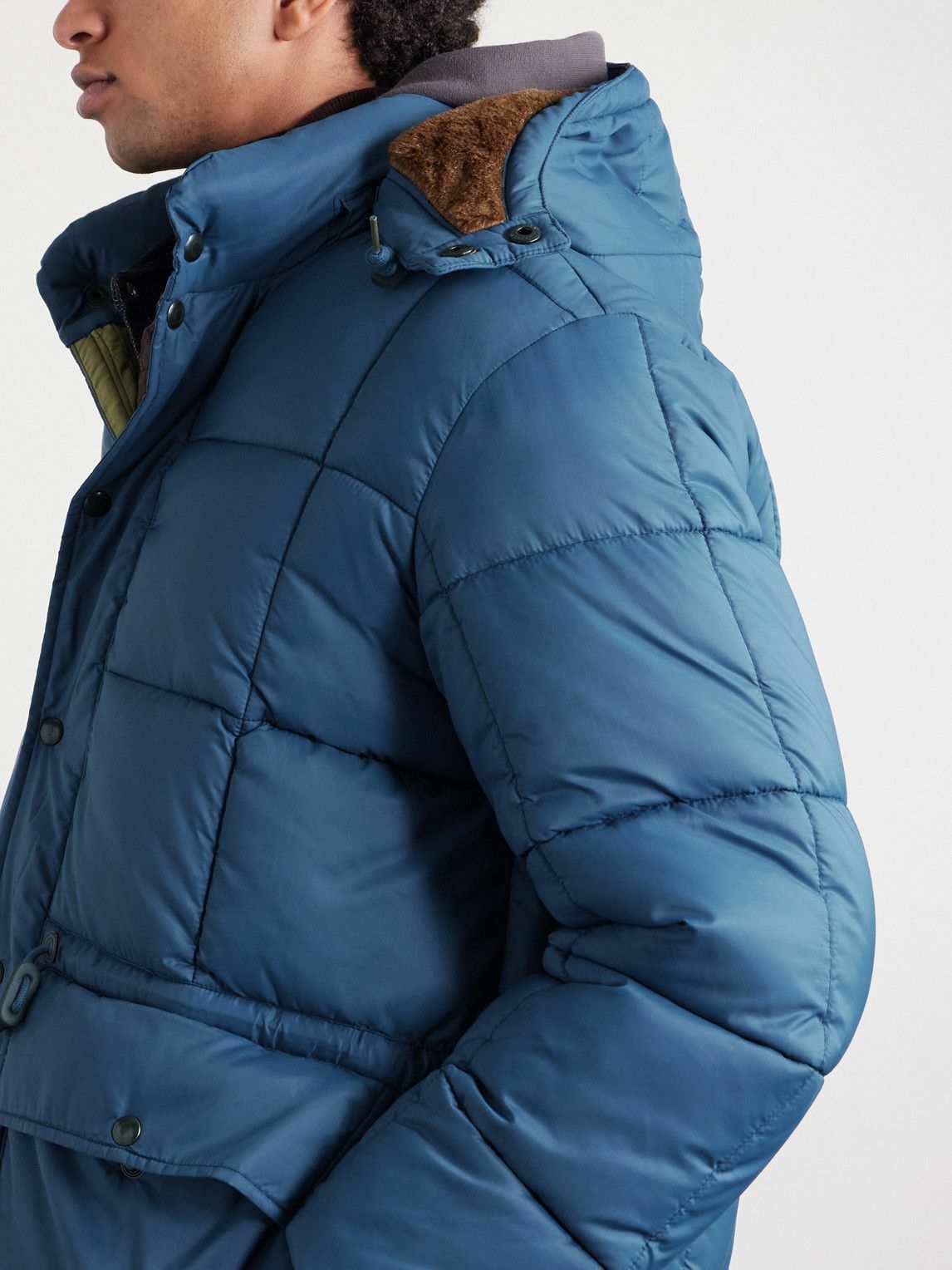 RRL - Quilted Recycled-Ripstop Hooded Jacket - Blue