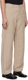 Filippa K Taupe Relaxed-Fit Trousers
