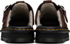 Dr. Martens Brown Zebzag Suede Slingback Platform Mules