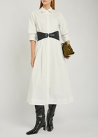 Simkhai Olson Belted Cotton-blend Poplin Midi Shirt Dress White