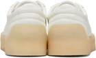 Hugo White Grained Leather Sneakers