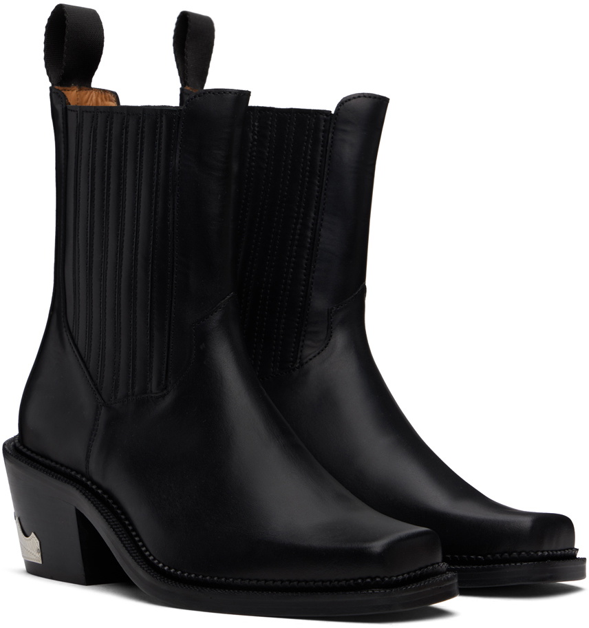 Toga Virilis Black Leather Chelsea Boots