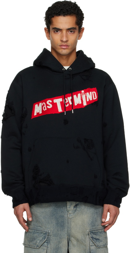Photo: MASTERMIND WORLD Black Distressed Hoodie