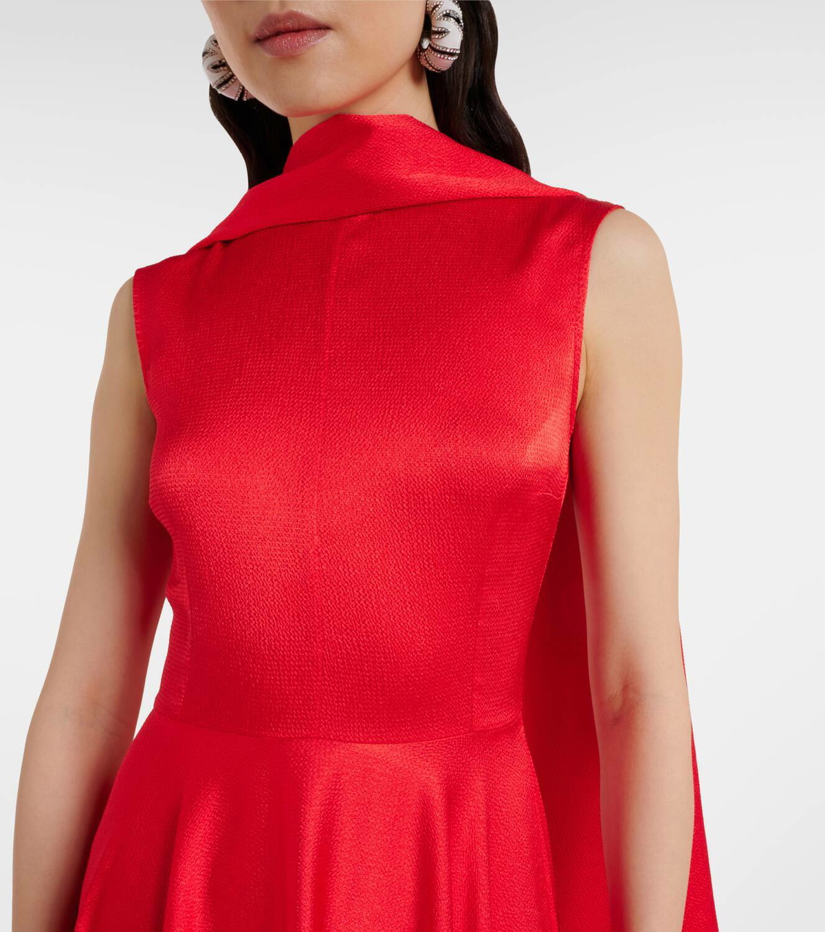 Solace London Emelia scarf-detail satin gown