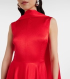 Solace London Emelia scarf-detail satin gown