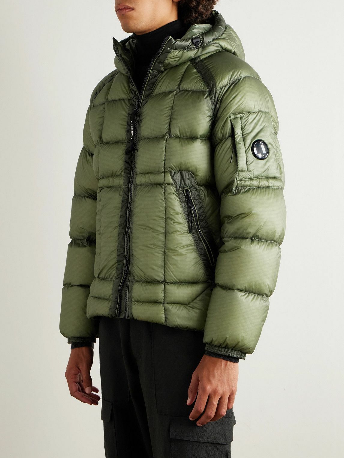 C.P. Company - Logo-Appliquéd Quilted D.D. Shell Hooded Down