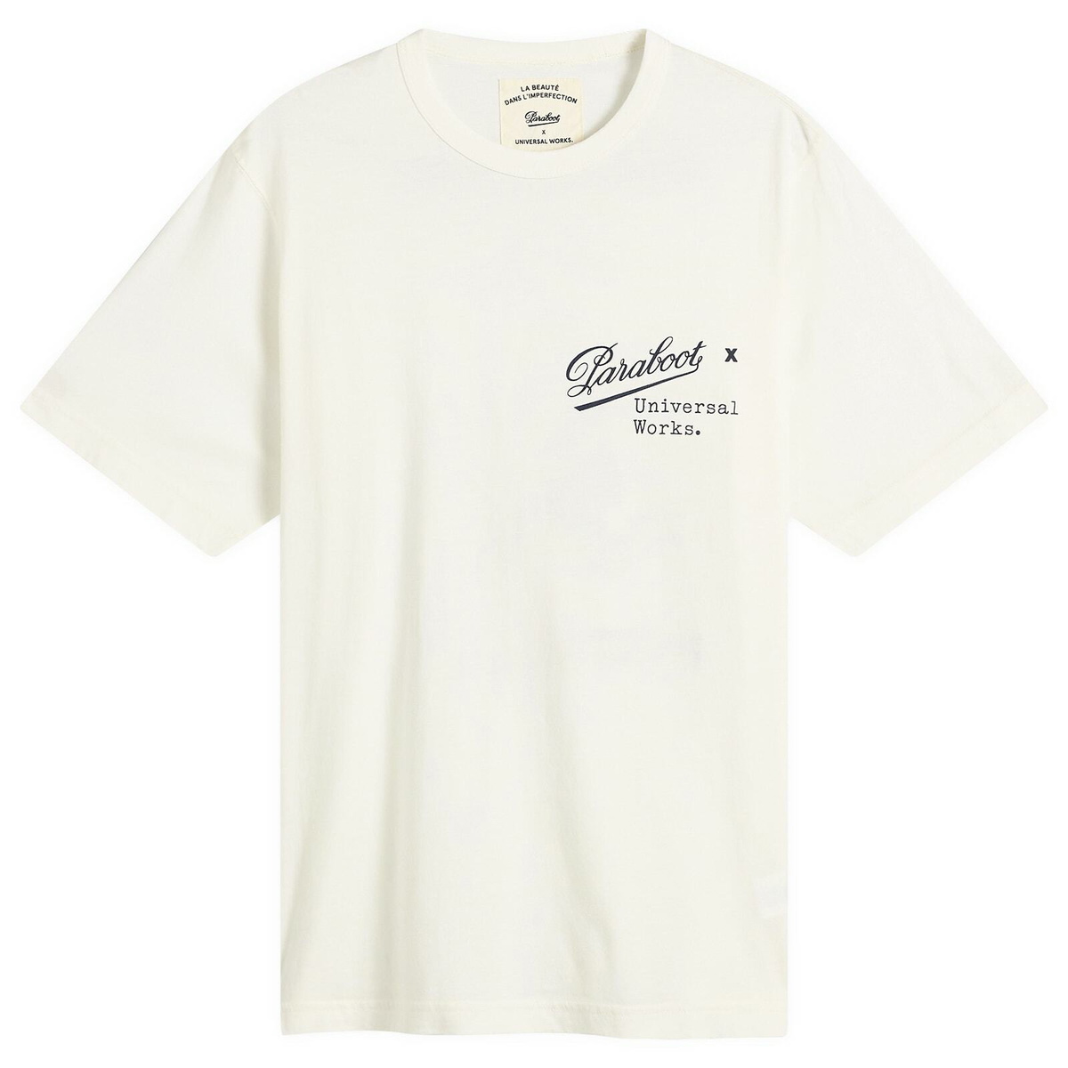 Universal Works Men's x Paraboot Jersey Print T-Shirt in Ecru