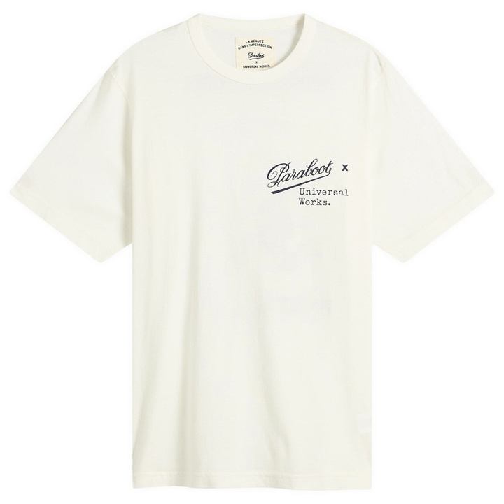 Photo: Universal Works Men's x Paraboot Jersey Print T-Shirt in Ecru