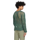 Nicholas Daley Green Tie-Dye Open Knit Sweater
