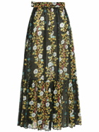 ETRO - Printed Cotton High Rise Midi Skirt
