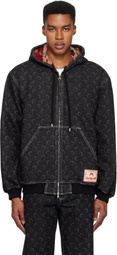 Marine Serre Black Moon Laser Padded Denim Jacket