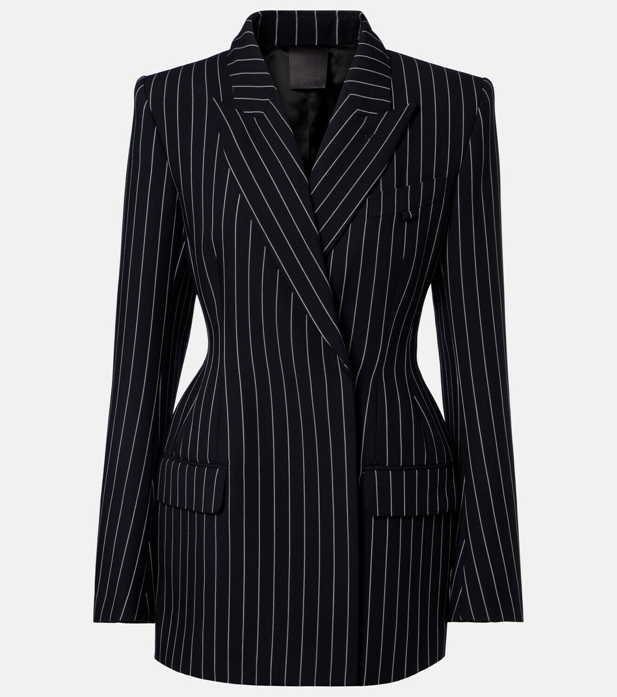 Mugler Pinstriped virgin wool blazer