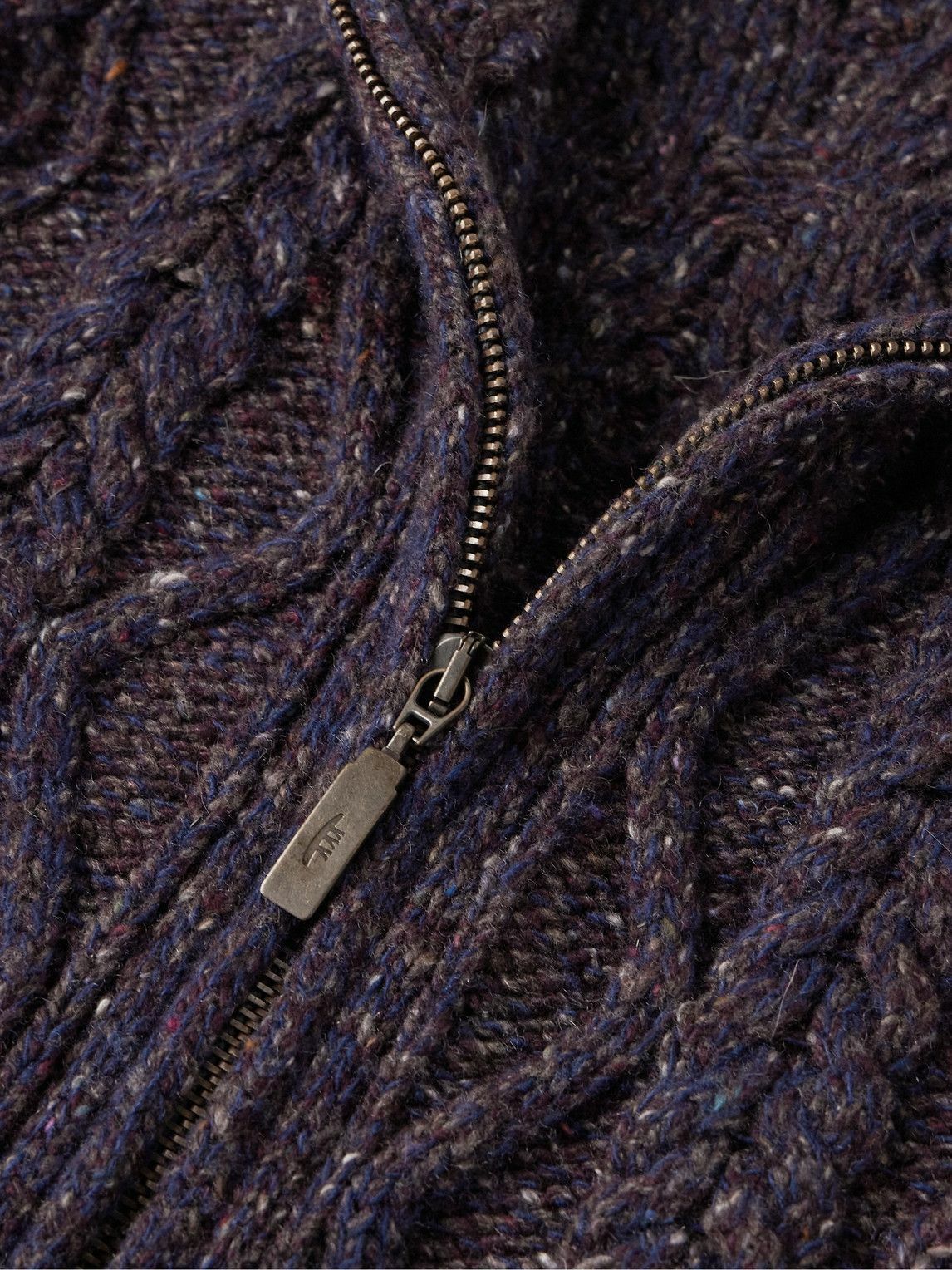 Inis Meáin - Cable-Knit Donegal Merino Wool and Cashmere-Blend Zip-Up ...