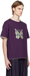 NEEDLES Purple Printed Reversible T-Shirt